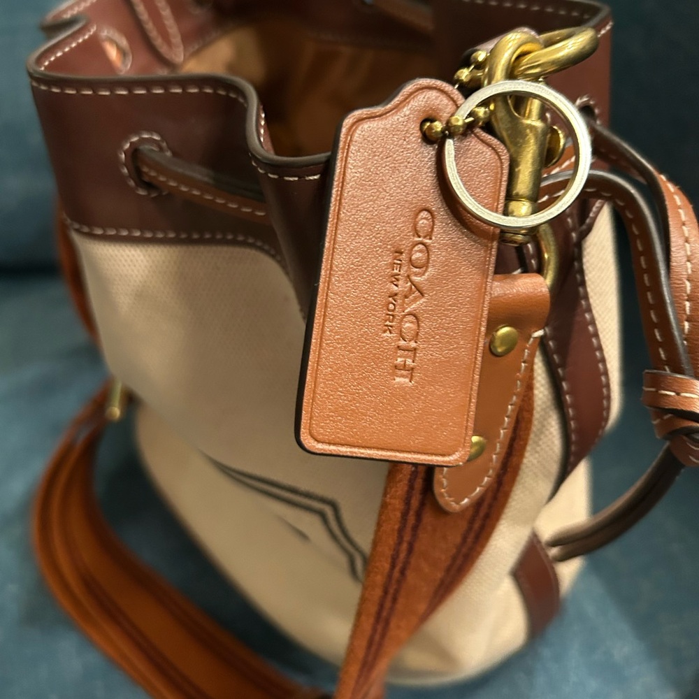 Coach Tan and Brown Canvas Bag - Picture 4 of 7